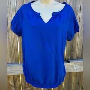 Banana Republic Petite Cobalt Blue Top with Crochet Detail - Size PS